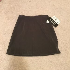 A. Byer Dark Green Suede mini skirt